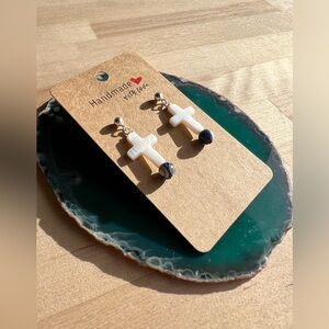 Cross Mother of Pearl Earrings ✝️